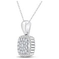 thumbnail image 2 of 10kt White Gold Womens Round Diamond Square Pendant 1/6 Cttw, 2 of 2