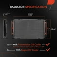thumbnail image 2 of A-Premium Engine Coolant Radiator with Transmission Engine Oil Cooler Compatible with Chevrolet & GMC C2500 C3500, C3500HD, K2500 K3500 Suburban, V8 7.4L, Auto Trans, Replace# 52460853, 52467215, 2 of 8