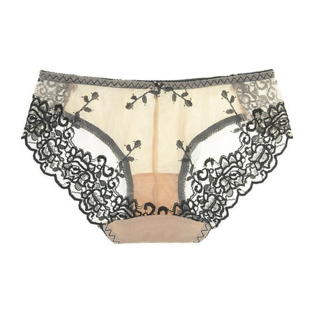 

Women s Originals Seamless Panties Embroidered Panties Lace Mesh Panties Low Waist Briefs Briefs for Women