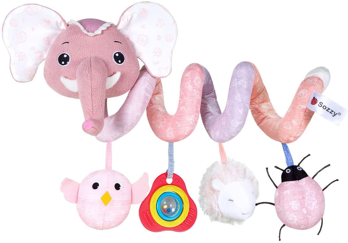 Baby Car Seat Stroller Toys, Plush Activity Hanging Spiral Activity