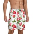 thumbnail image 2 of Naloa Strawberry1 Men's Short Pajama Pants, Lounge Comfort Shorts with Elasticized Waistband and Side Pockets - XX-Large, 2 of 9