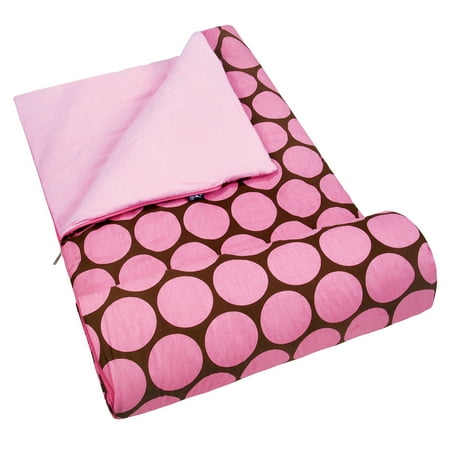 Wildkin Big Dot Pink Original Sleeping Bag in Pink, for Girls