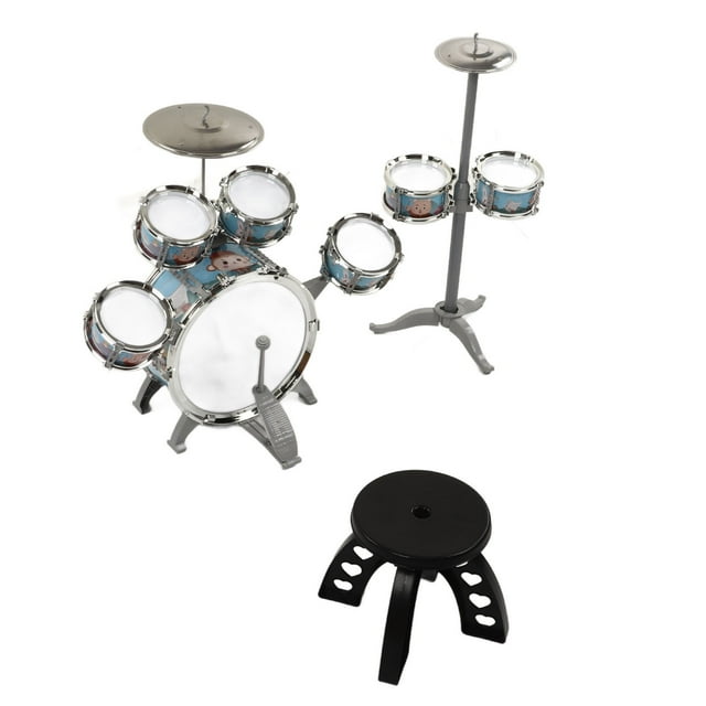 Kit de Pile pour Enfant, Son Haute Résistance Ensemble de Pile Jazz Éducatif 7 Tambours pour 3 Ans et Plus