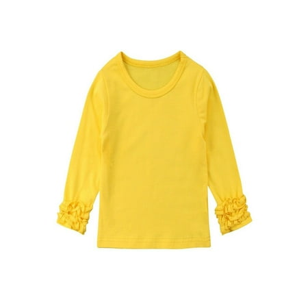 

Toddler Baby Kids Girl Cotton Long Sleeve Solid Color Tee Tops T-Shirt Clothes