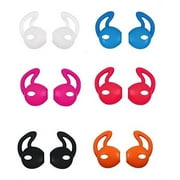 EarPod Cover and Hook Attachment for iPhone 7 / 6 / 6S / 6 Plus/ 5S/ 5C/ 5 Earphones Headphones Earbuds (7 Pair Black, White, Red, Orange, Clear, Blue, Hot Pink)