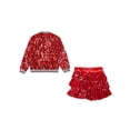 thumbnail image 6 of Miutii Kids Girls Two Piece Modern Jazz Dancewear Sequins Latin Dance Skirts Outfits Hip Hop Performance Clothes Set Red 12, 6 of 6