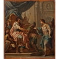 thumbnail image 2 of Sebastiano Conca 12x14 Gold Ornate Wood Frame and Double Matted Museum Art Print Titled - David and Saul. Study, 2 of 4