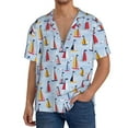 thumbnail image 1 of Fotbe Sailboats And Seagulls Camisa Estampada de Manga Corta para Hombre, Casual de Verano, Estilo Playero, Sin Arrugas-Medium, 1 of 5