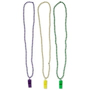 Whistle Necklaces, Multicolor, 18", 3 Count, Mardi Gras by Way To Celebrate