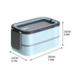thumbnail image 3 of Dual Layer Stainless Steel Bento Box - Microwave Safe, 1400ml Leak-Proof Leak-Proof Stainless Steel Lunch Box for Office,Blue, 3 of 6