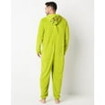 thumbnail image 2 of The Grinch Union Suit Men's Merry Grinchmas Zip Up Plush Hooded One Piece Loungewear, 2 of 5