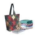 thumbnail image 2 of FORMRS Womens Canvas Tote Bag with Zipper Inner Pocket Shoulder Handbag, Dark Tartan Pattern, 2 of 7