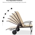 thumbnail image 3 of PURPLE LEAF Outdoor Chaise Lounge Chair Set of 3 with Side Table and Wheels Adjustable Aluminum Chairs Light Khaki for Outside Yard Patio Pool Garden Beach, 3 of 9