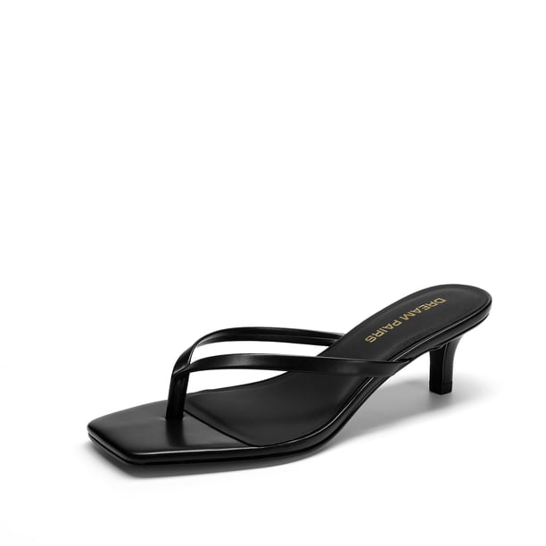 Sandalia DREAM PAIRS SDHS25001W Negra con Tacones Kitten de 5 cm