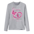 thumbnail image 3 of Fesfesfes Women Breast Cancer Prevention Tops Casual Long Sleeve O-neck Sweatshirt Tops Letter Printed Pullover Blouse or, 3 of 4