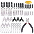thumbnail image 1 of Kit de reparación de cremalleras, repuesto de cremallera con alicates de instalación para bolsos, chaquetas, tiendas de campaña, mochilas, saco de dormir, 85 Uds., 1 of 5