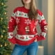 thumbnail image 4 of Suéter de cuello redondo Suéteres de mujer Suéter de cuello redondo de moda Suéter navideño Tops de mujer, 4 of 9