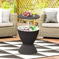 Outdoor Cool Bar Table, Rattan Style Patio 8 Gallon Beer and Wine