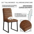 thumbnail image 5 of Hi loPres Set of 2 Modern Dining Chairs, Padded Brown Suede, Armless Seat with Black Metal Legs for Kitchen, Office, 5 of 7