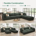 thumbnail image 3 of Marrber 153.4” Wide U-Shaped Corduroy Sectional Sofa with Deep Seats and Adjustable Armrests, Perfect for Family Rooms, Green, 3 of 10