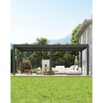 thumbnail image 5 of 10' x 20' Louvered Pergola with Adjustable Roof, Reinforced Aluminum Frame & Integrated Drainage Outdoor Gazebo for Patio, Garden, Backyard, Dark Gray, 5 of 8