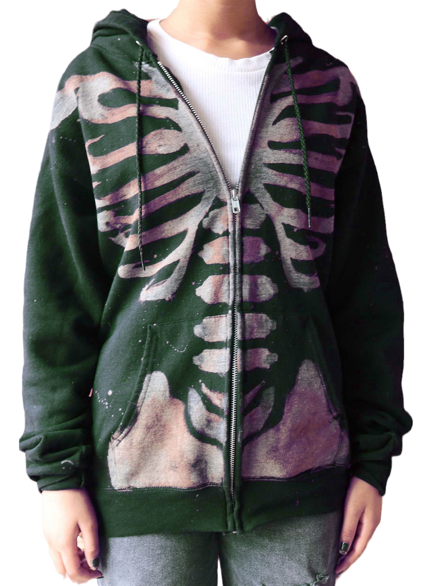 jacket with skeleton print