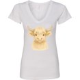 thumbnail image 3 of Inktastic Adorable Highland Cow Charm Women's V-Neck T-Shirt, 3 of 5