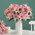 thumbnail image 4 of 7-Stem Artificial Lily Bouquet with Faux Greenery, High-Quality Realistic Silk Flowers for Home Wedding Decoration and Photography Props, No Maintenance Required, 4 of 4