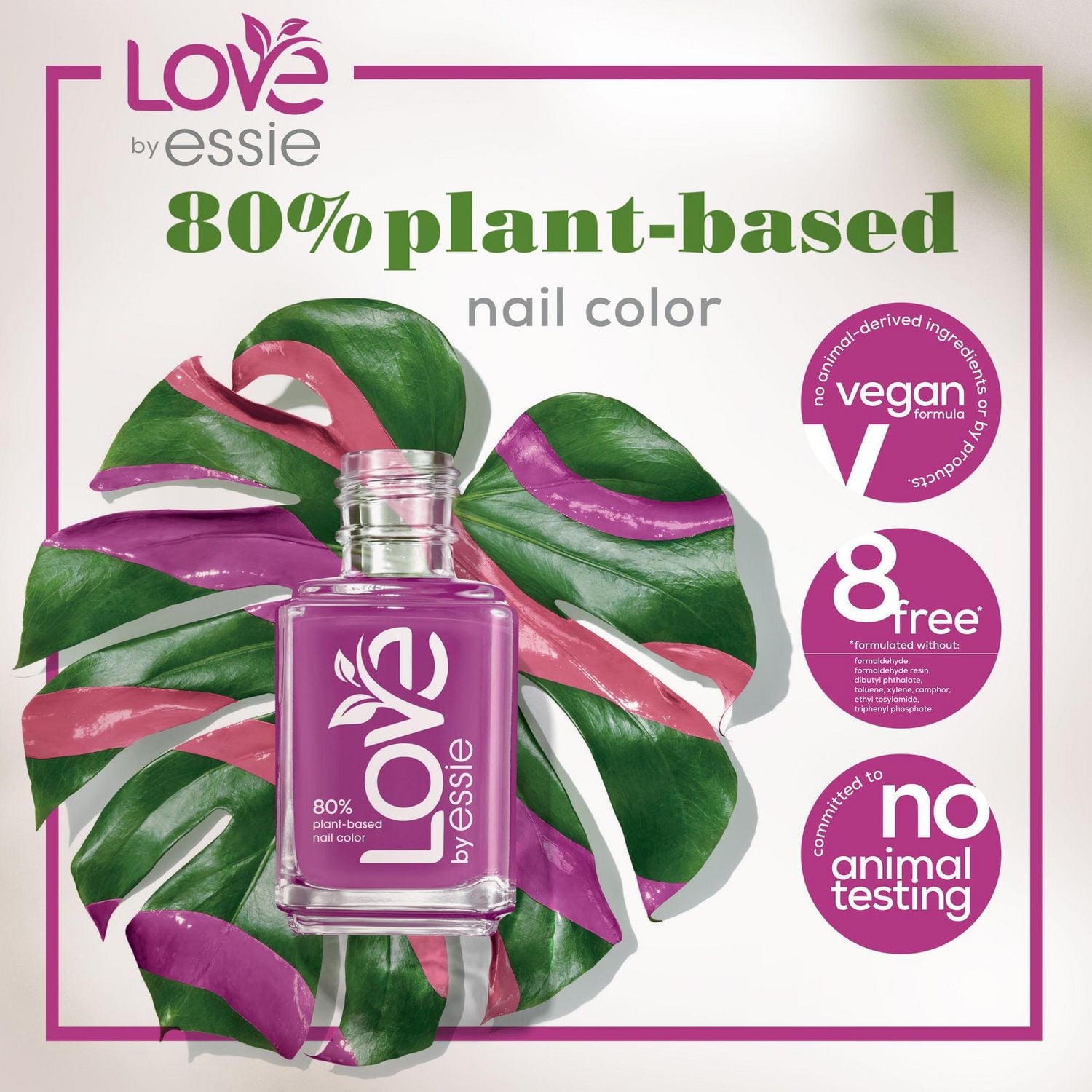 vernis à ongles végétalien à base de plantes essie, fini crémeux, sans 8, playing in paradise, violet, 13,5 ml