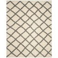 thumbnail image 3 of SAFAVIEH Dallas Diamond Geometric Shag Area Rug, Ivory/Grey, 8'6" x 12', 3 of 7