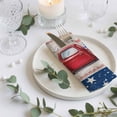 thumbnail image 3 of Cloth Napkins Set of 8 - 20x20 Inches, Independence Day Washable Reusable Table Napkins, 4th of July Red Truck Flag Wooden Soft & Absortbent Dining Napkin for Party Wedding Hotel Restaurant, 3 of 8