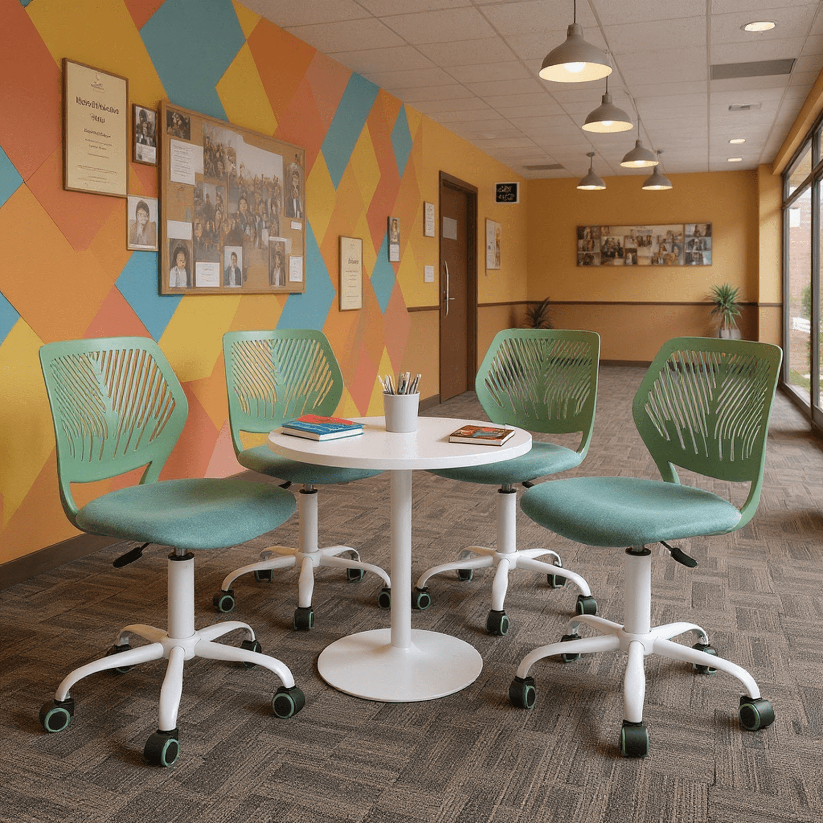 Homy Casa Modern Swivel Office Lobby Reception Chair for Professional Waiting Room, Avocado Green