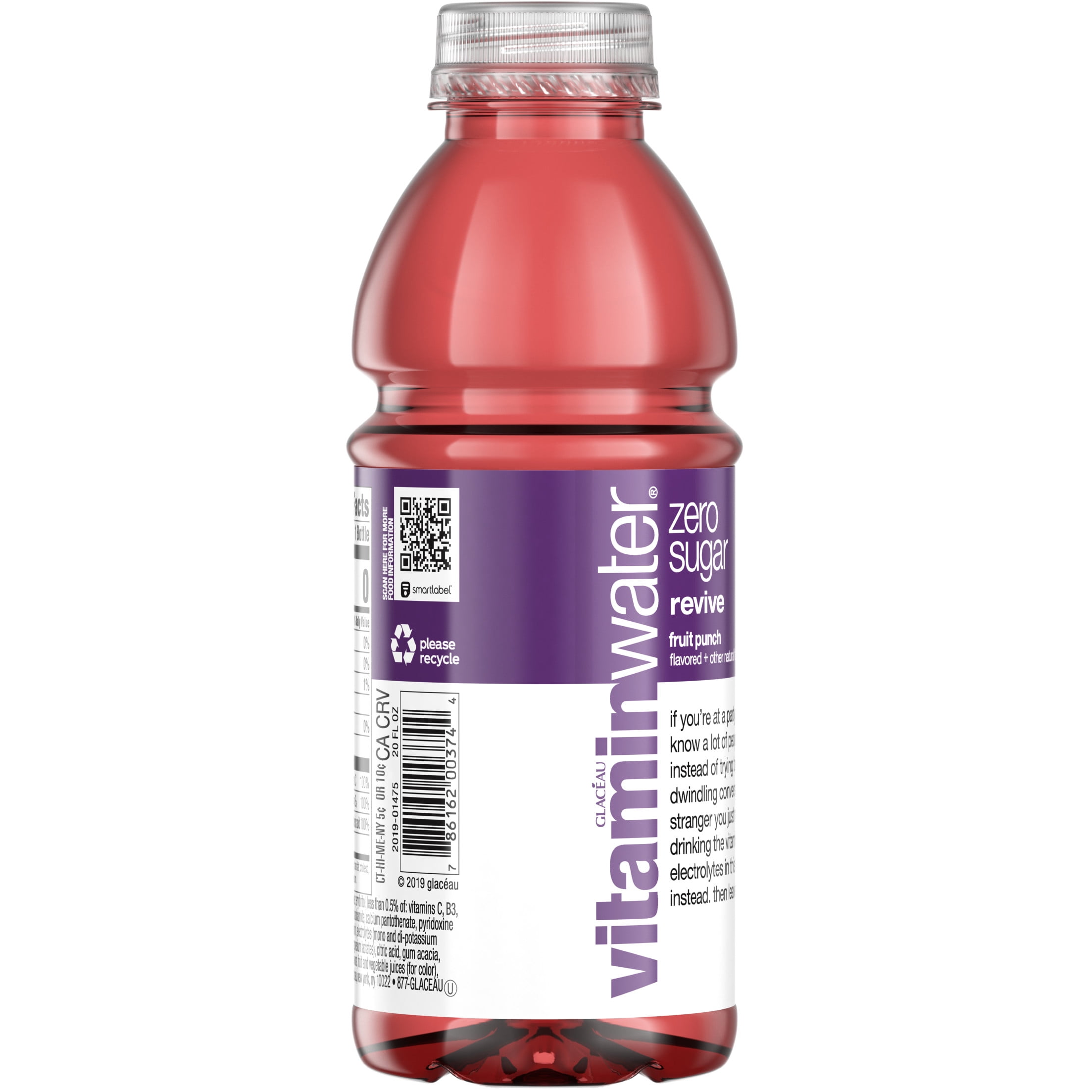 vitaminwater zero sugar reset, electrolyte enhanced water w/ vitamins, pineapple coconut drink, 20 fl oz