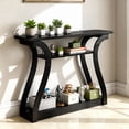 thumbnail image 4 of SuperDeal Simple Curve Console Table Porch Side Table Glossy MDF Black, 4 of 9