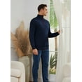 thumbnail image 5 of Pullover Sweaters for Men Quarter-Zip Long Sleeve Solid Casual Knit, 5 of 9