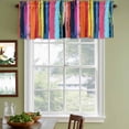 thumbnail image 3 of Colorful Striped Curtain Valances for Windows, Kitchen Valance Window Treatments Panel 2 Pack, Modern Rainbow Abstract Graffiti Art Rod Pocket Short Curtains for Bathroom Bedroom 54 x 18 Inch, 3 of 8