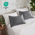 thumbnail image 6 of Bare Home Satin Pillowcase Set of 2 - Silky Soft for Hair and Skin - Zipper Closure - King, Gray, 6 of 7