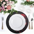 thumbnail image 4 of Ryvnso Rose Flower Round Plate Mats Dining Table Placemat Set of 4 for Holiday Decoration, 4 of 7