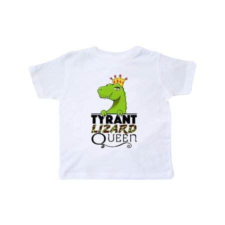 

Inktastic Tyrant Lizard Queen green dinosaur with crown Gift Toddler Toddler Girl T-Shirt