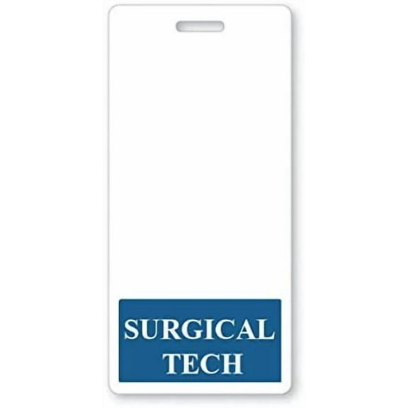 SURGICAL TECH Badge Buddy - Vertical Heavy Duty Spill & Tear Resistant Cards - 2 Sided Quick Role Identifier ID Buddies for Surgical Technicians - Specialist ID (Hot Pink)