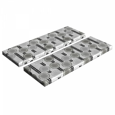 

Flower Bench Cushion Set of 2 Greyscale Spring Blooms with Abstract Foliage Silhouette Doodle Nature Standard Size Foam Pad and Decorative Cover Grey Pale Grey Black by Ambesonne