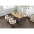 thumbnail image 2 of Guyou Modern Linen Dining Chair Set of 4, Mid-Century Upholstered Barrel Kitchen Chairs Fabric Side Chair with Metal Legs and Curved Back for Living Room Dining Room Bedroom, Cream, 2 of 12