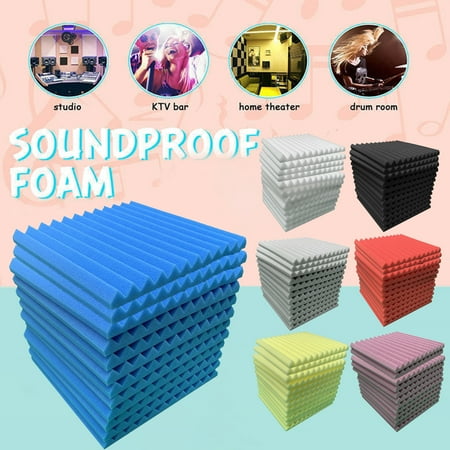 Yesbay 12 Pcs Soundproof Foam Panels 1 X 12 X 12 inches High-Density Studio Acoustic Wall Panels for Walls Sound Absorbing Panels Sound Insulation Panels Acoustic Foam Panels