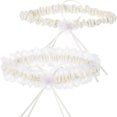 thumbnail image 2 of Qarigey 2 pack/lote Liga de boda cómoda con aplicación amplia anillo para pierna lazo para pierna nupcial diario Accesorios de disfraces Rosa melocotón, 2 of 6