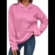 thumbnail image 1 of Sudadera Informal con Capucha de Jacquard Texturizado para Mujer, Sudadera Holgada de Larga de Color Liso Y2K con Bolsillos. Rosa Roja L, 1 of 10