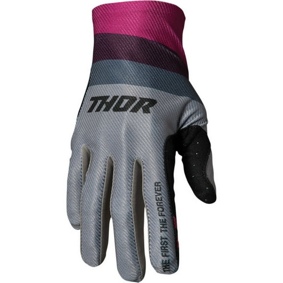 Thor Assist React Mens MTB MX Offroad Gloves Gray/Purple LG