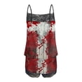 thumbnail image 4 of ZToonmas Women Halloween Print 2 Piece Pajama Set Lace Trim Cami Top and Shorts Soft Ladies Sleepwear Loungewear, 4 of 5