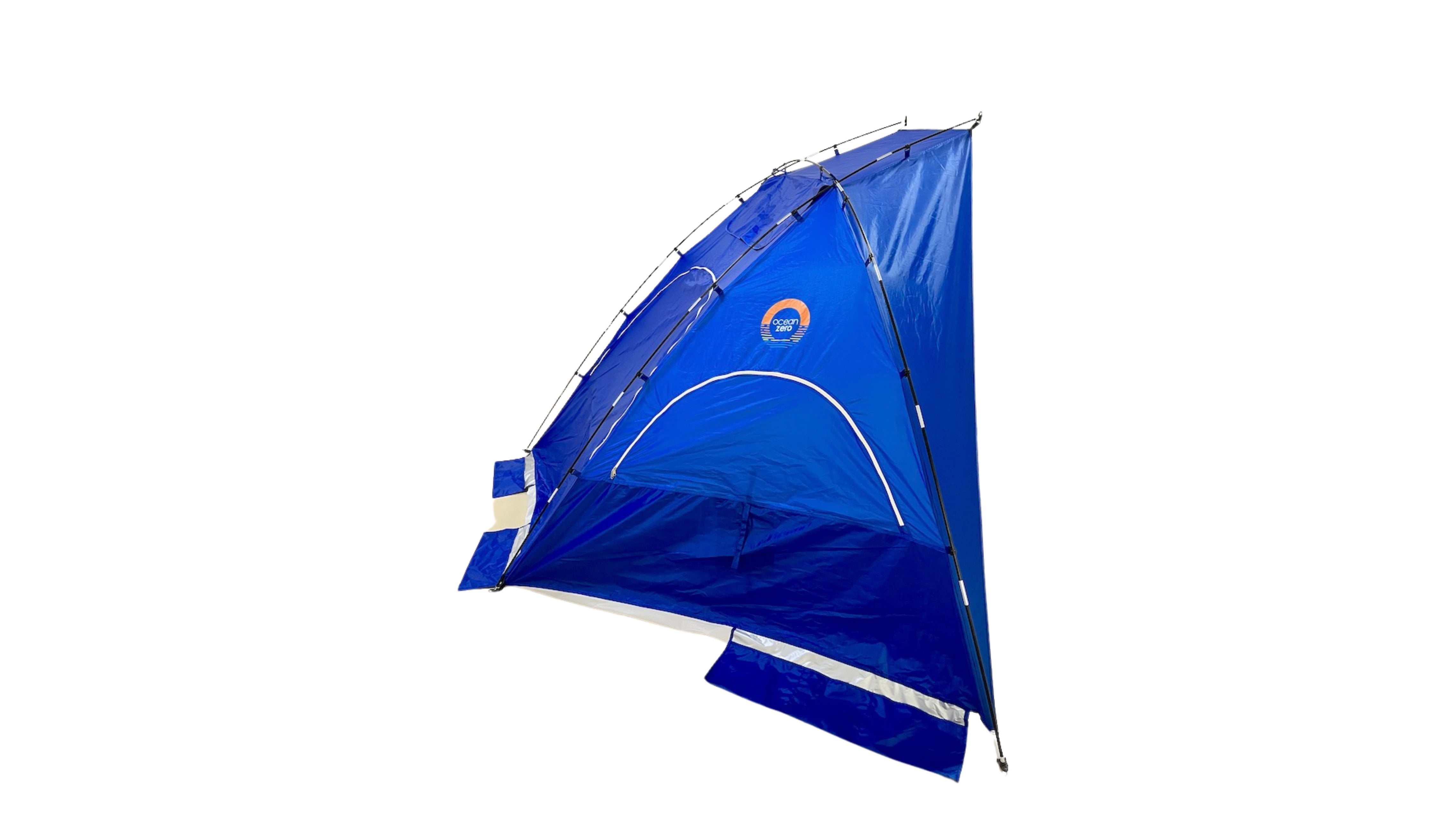 Ocean Zero Portable Beach Shade. UPF 50+. Solid Blue