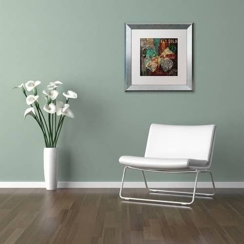 Trademark Fine Art "Winging It I" Canvas Art by Color Bakery White Matte, Silver Frame