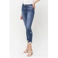 thumbnail image 4 of Flying Monkey - High Rise Distressed Skinny Jeans with Frayed Hem (27.25" Inseam) - F5238, 4 of 9